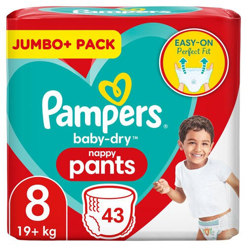 Pampers Baby Dry Nappy Pants Size 8 Jumbo 