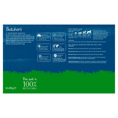 Butcher's Grain Free Tripe Loaf Recipes Dog Food Tins