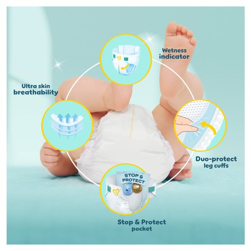 Pampers Premium Protection New Baby Size 40 Nappies Essential