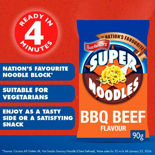 Batchelors Super Noodles Bbq Beef Flavour