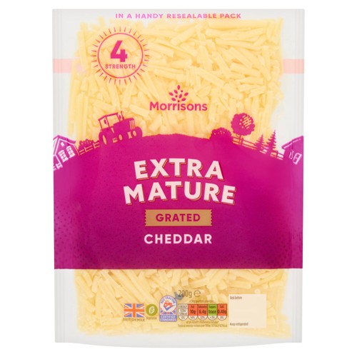 Morrisons extra mature grated cheese