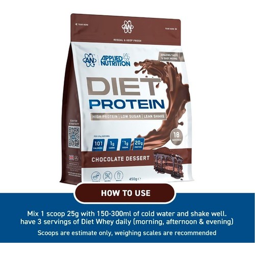 Applied Nutrition Diet Protein Powder Chocolate Dessert 
