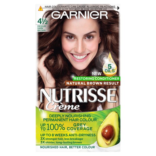 Garnier Nutrisse Medium Dark Brown 4 1/2 Permanent Hair Dye