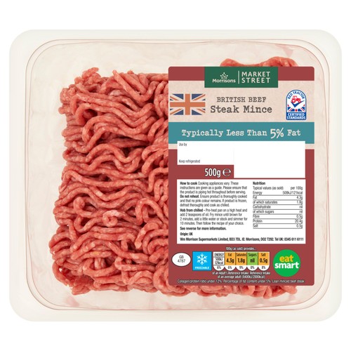 Morrisons British Beef Steak Mince 5% Fat 500g