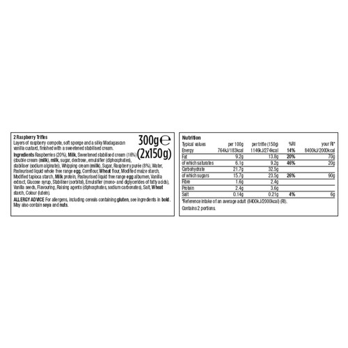 Morrisons The Best Raspberry Trifle 2x150g