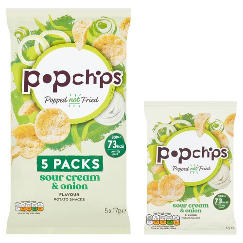 Popchips Sour Cream & Onion Multipack Crisps 5 Pack