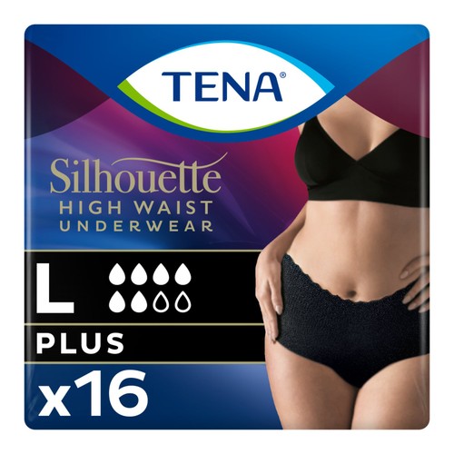 Tena Silhouette Incontinence Pants Plus Black Large 16 Pack