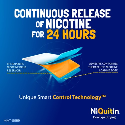 NiQuitin Clear Patch - Step 2 14mg, 7 Nicotine Patches - Stop Smoking Aid