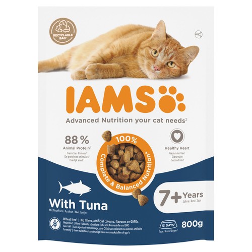 Iams For Vitality Adult Cat 7 Years With Tuna 