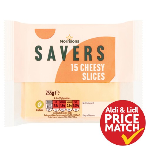 Morrisons Savers 15 Cheese Slices 