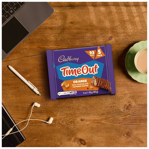 Cadbury Timeout Orange Chocolate Wafer Bars   5 x 18g