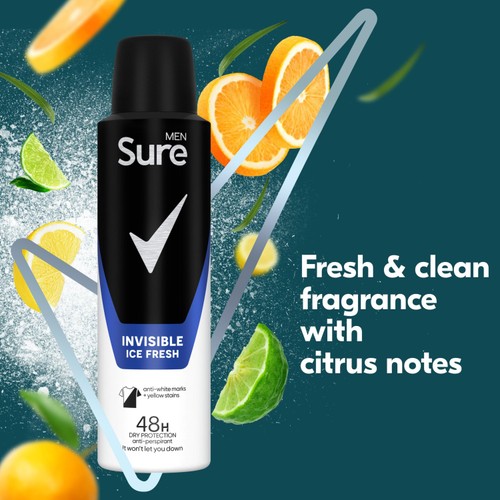 Sure Men Invisible Ice Anti-perspirant Deodorant Aerosol 150ml