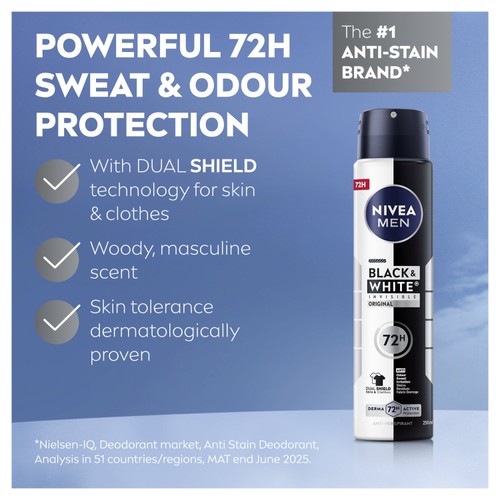 NIVEA MEN Black & White Original 72h Anti-Perspirant Deodorant Spray