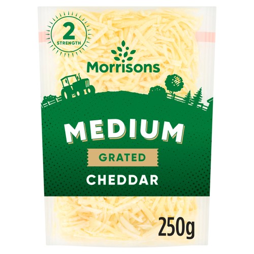 Morrisons Grated Medium White Cheddar 250g