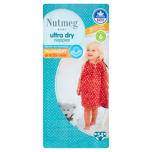 Nutmeg Ultra Dry Nappies Size 6 