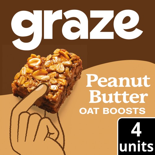 Graze Peanut Butter Protein Oat Boost Flapjack Snack Bars 4 x 30g