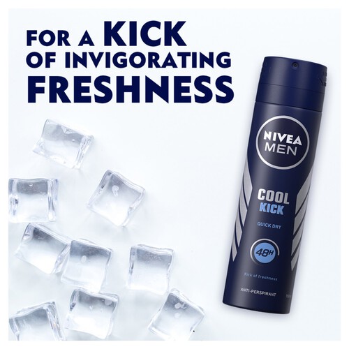 NIVEA MEN Anti-Perspirant Deodorant Spray, Cool Kick, 48 Hrs