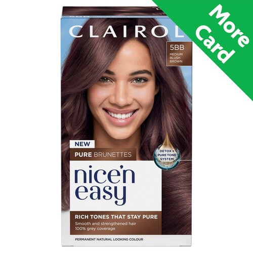 Clairol Nice'n Easy Pure Brunettes Hair Dye Medium Blush Brown 5BB