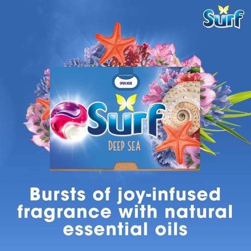Surf 3 in 1 Laundry Washing Detergent Capsules Deep Sea 51 Washes