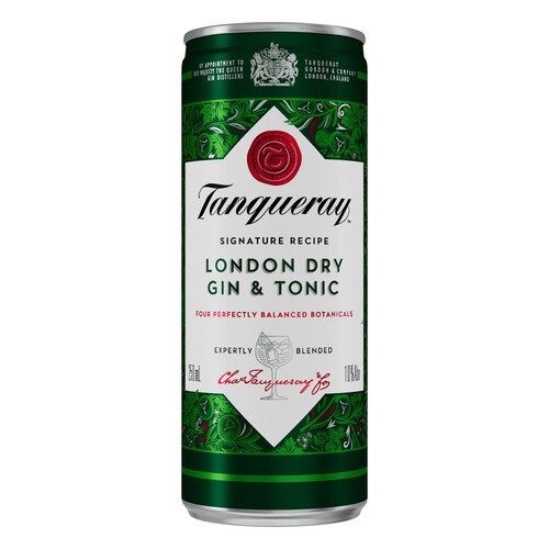 Tanqueray London Dry Gin and Tonic 6.5% vol Premix Can