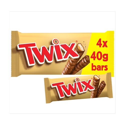 Twix Caramel & Milk Chocolate Fingers Twin Biscuit Snack Bars Multipack 