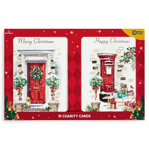Morrisons Duo Red Door And Post Box Cards 10 Pack