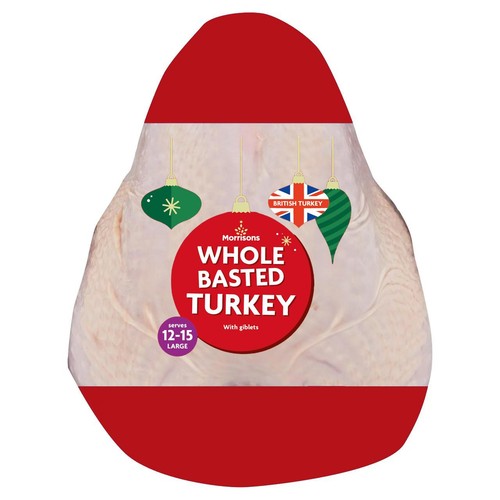Morrisons Frozen Whole Basted Large Turkey With Giblets 5.3-6.99 Kg