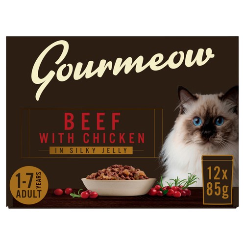 Morrisons Premium Adult Cat Pouch Beef With Chicken In Jelly 