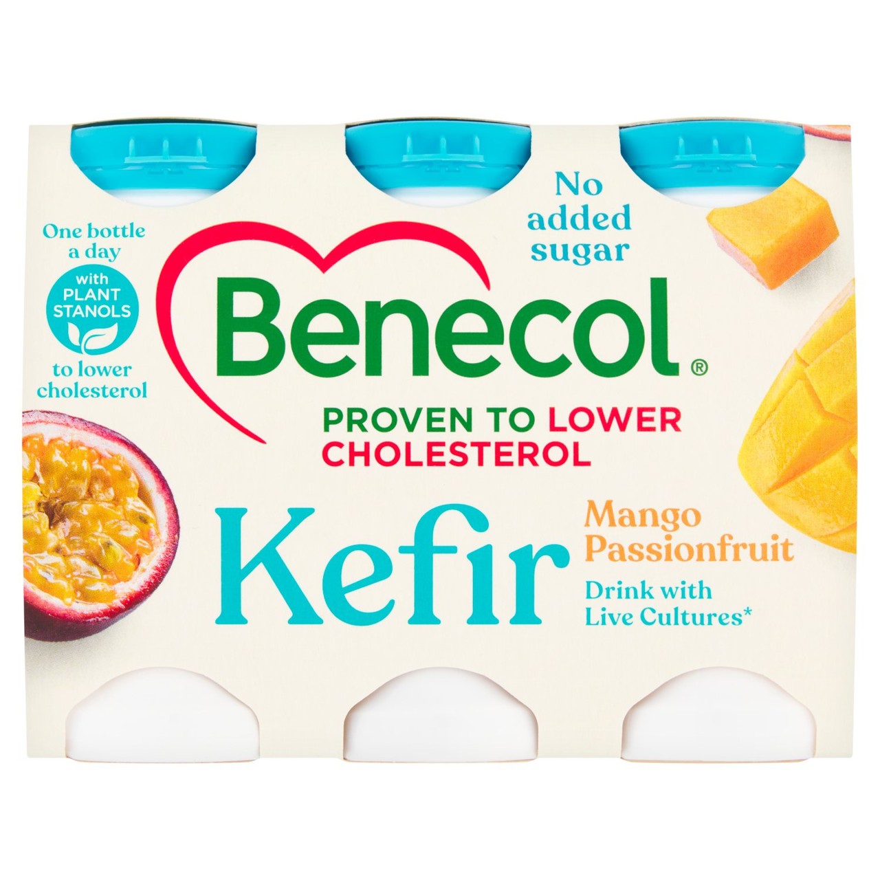 Benecol Kefir Mango Passionfruit Yogurt Drink 6 Packl