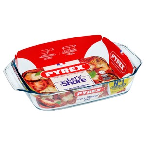 Pyrex Rectangular Glass Roasting Dish, Clear, Size: 40 X 27 Cm, Glass