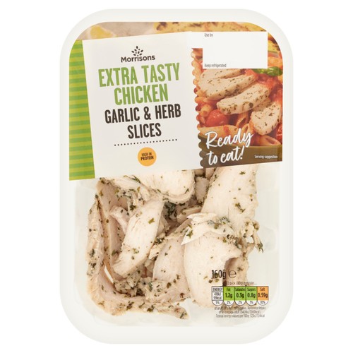Morrisons extra tasty chicken slices with garlic and herb