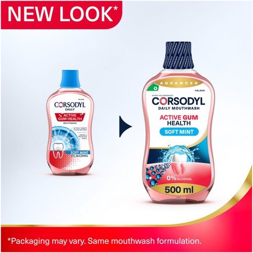 Corsodyl Active Gum Health Daily Mouthwash 500ml