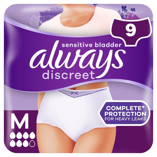 Always Discreet Underwear Incontinence Pants Plus M 9 pack