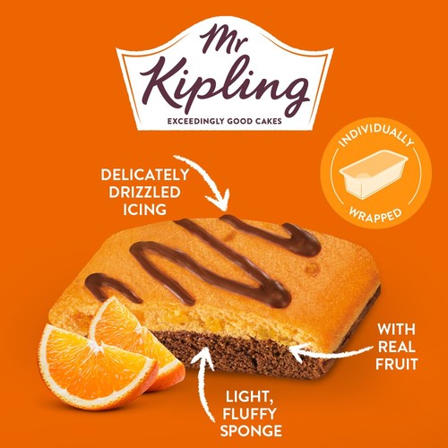 Mr Kipling Lunchbox Milk Chocolate Orange Cake Slices 4 Pack