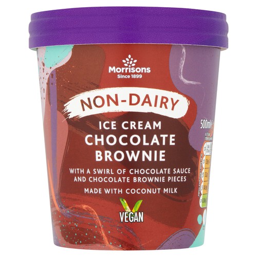 Morrisons Vegan Taste Chocolate Brownie Ice Cream 