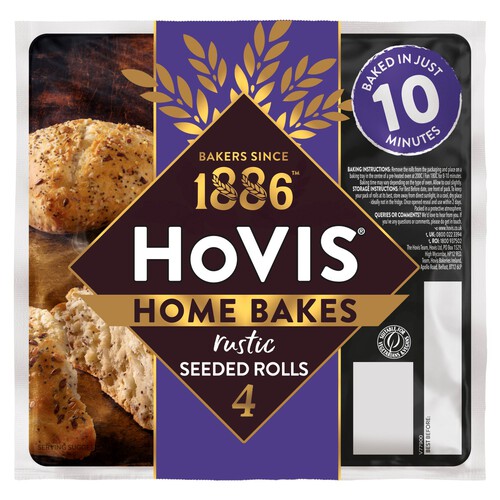 Hovis 4 Rustic Home Bakes Seeded Rolls