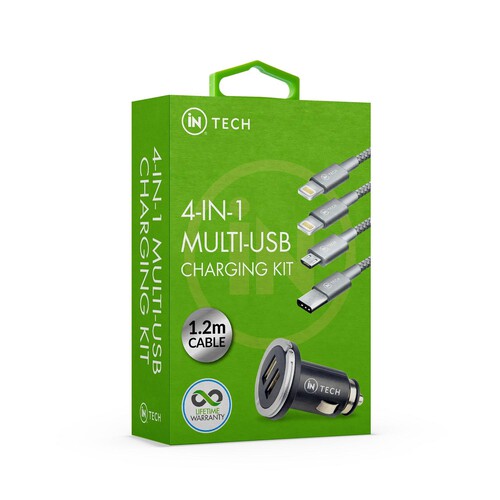 In Tech 4in1 USB Multi Charging Kit