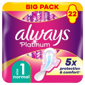 Always Platinum Normal Sanitary Towels Wings Size 1