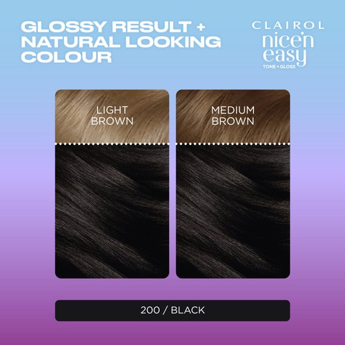Clairol Nice'N Easy Tone+Gloss Semi Permanent Hair Dye - 200/83 Black