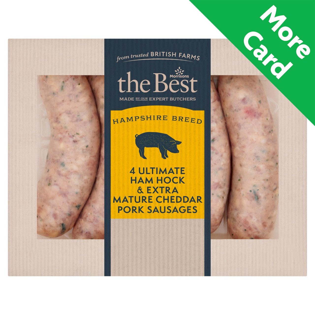 Morrisons The Best 4 Ham Hock & Cheddar Pork Sausages 360g