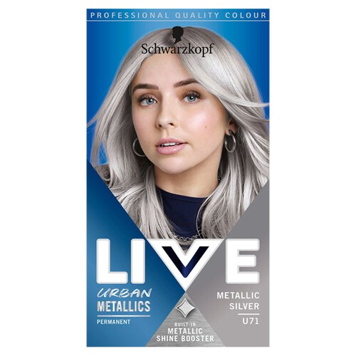 Schwarzkopf LIVE Urban Metallics Permanent Silver Hair Dye Metallic Silver