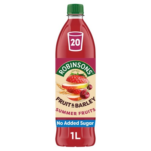 Robinsons Fruit & Barley Summer Fruits No Added Sugar Squash 1L
