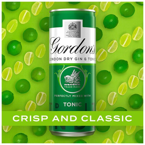 Gordon's London Dry Gin and Tonic 5% vol 10 x Ready to Drink Multipack