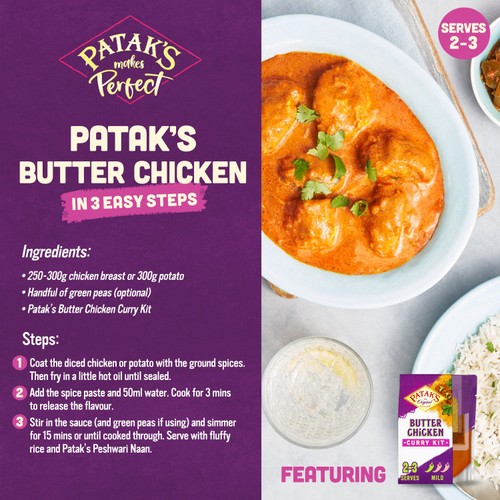 Patak's Butter Chicken Indian Curry Sauce Meal Kit 270g