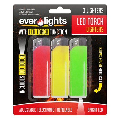 LED Torch Lighters Everlights 3 Pack