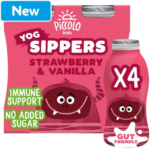 Piccolo Yoghurt Sippers Strawberry & Vanilla 4 x100g