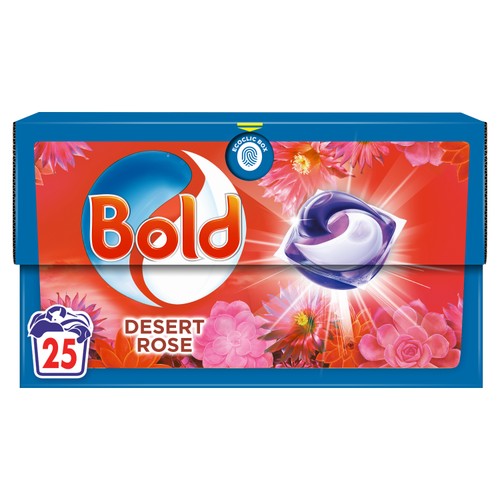 Bold All-In-1 Pods Washing Liquid Capsules Desert Rose 25 Washes