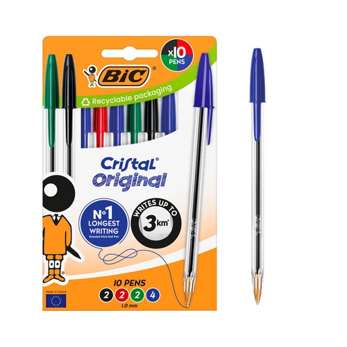 BIC Cristal Original Ballpoint Pens 10pk - Assorted