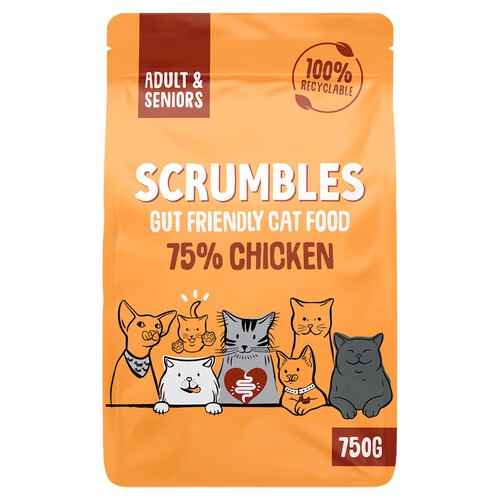 Scrumbles Adult & Seniors Dry Cat Food In Chicken