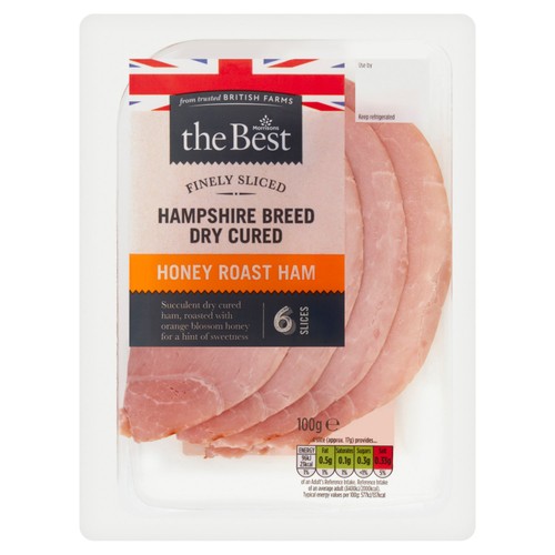 Morrisons finely sliced dry cured honey roast ham